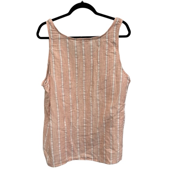 LOFT Plus cotton blend striped pink and white sleeveless top 24/26 - Picture 9 of 12